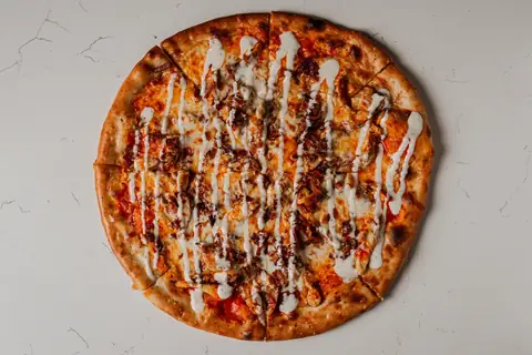 Buffalo Chicken Bacon Ranch Pizza